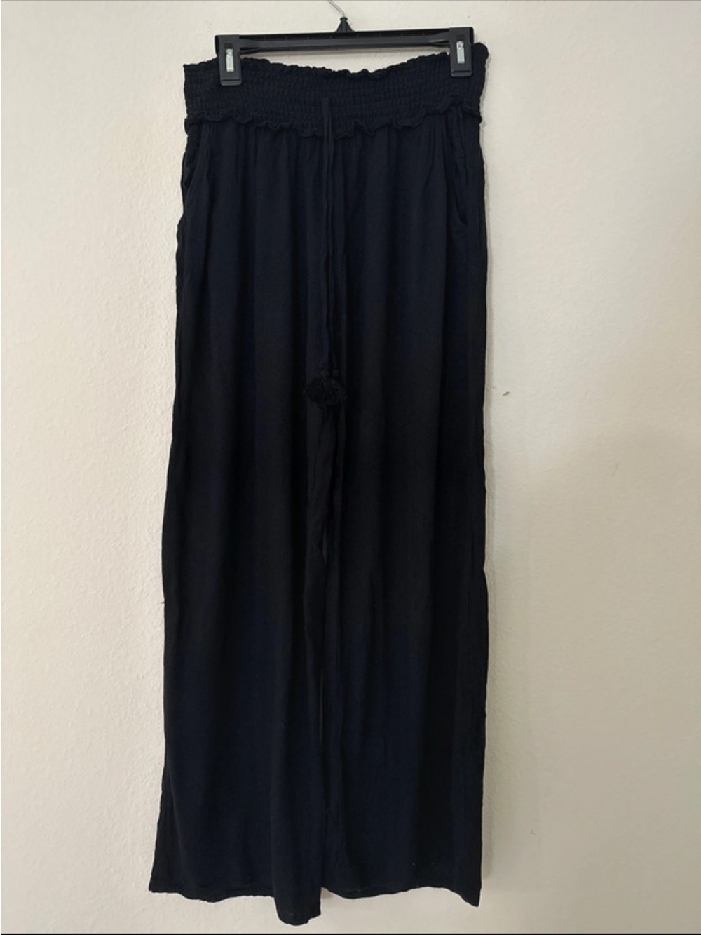 Kingston Black Wide-Leg Drawstring Sweatpants